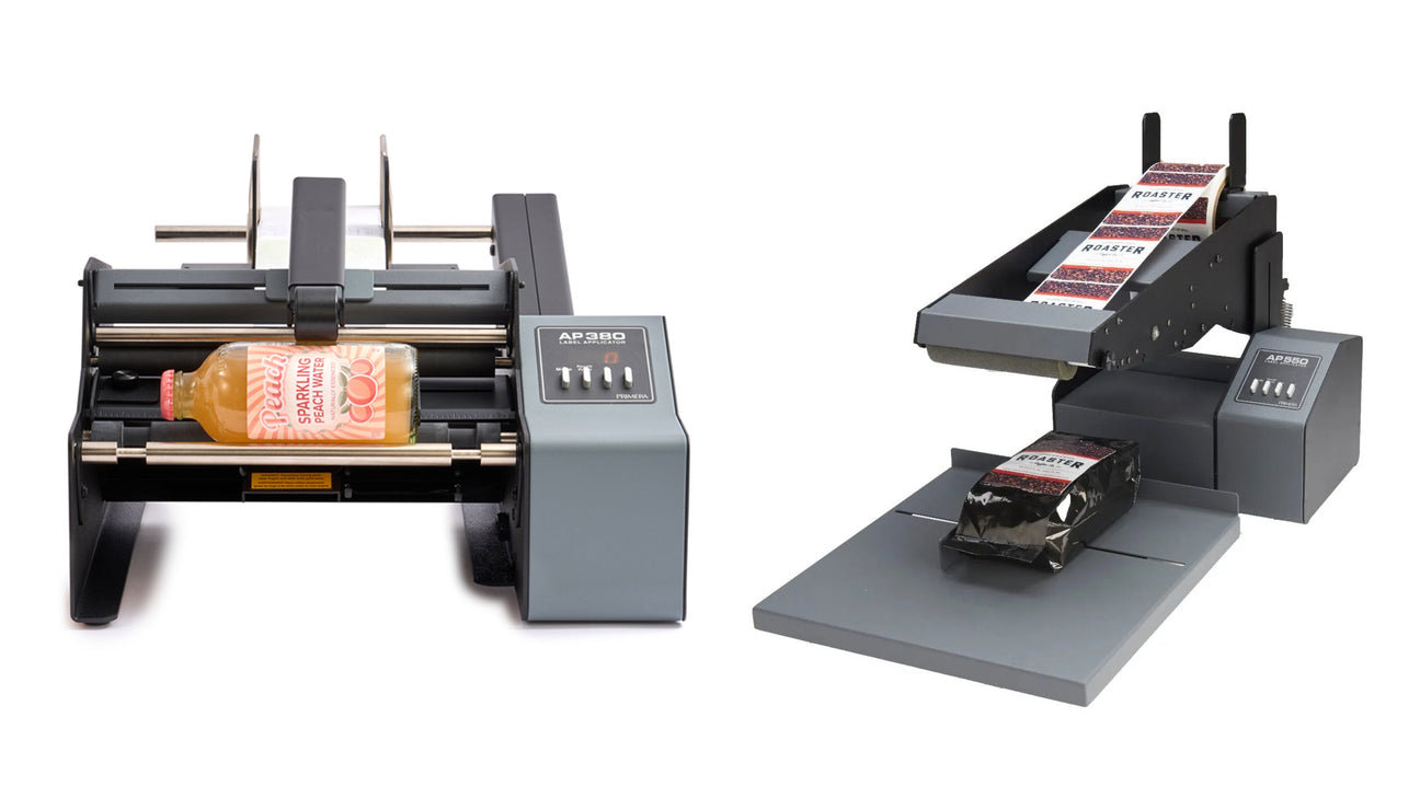 Benchtop labelling machines for bottles and containers