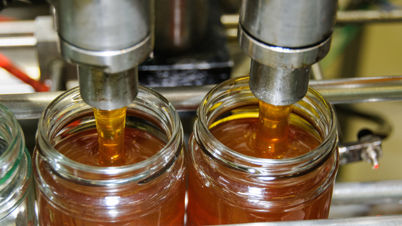Honey and jam jar filling and capping equipment for industrial food production